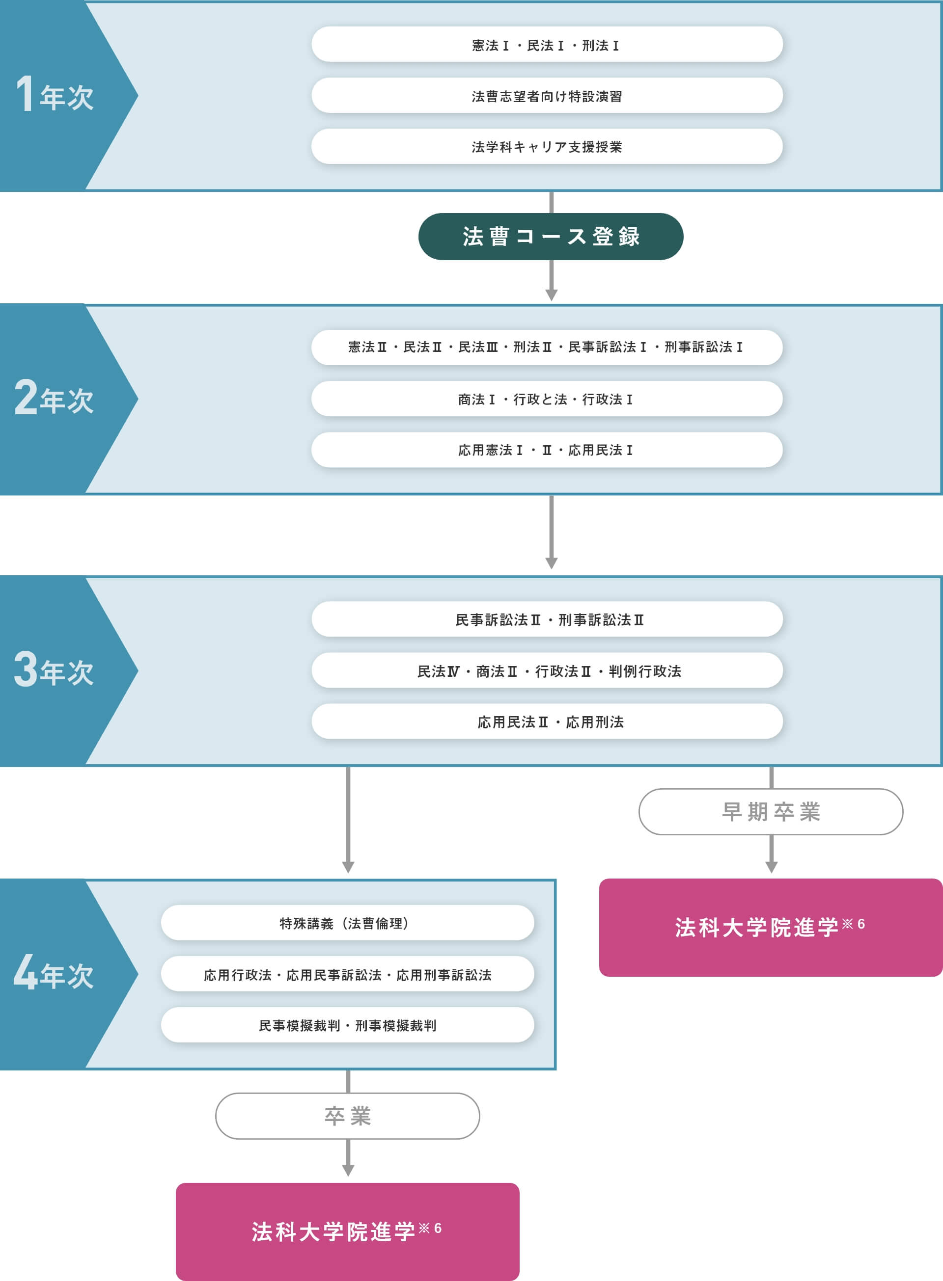 法曹コースの履修イメージ図